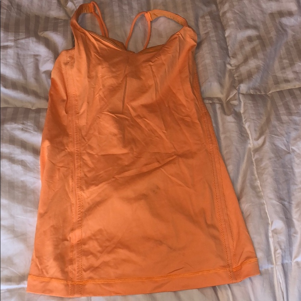 LIGHT ORANGE FITTED LULULEMON TANK TOP